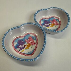 Zak Designs Care Bears Heart Shaped Melamine Bowls Set of 2 Vintage 2004 Plastic